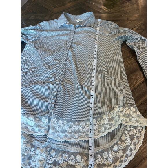 Umgee Nautical Cottage Core Tunic Top Women 2XL Lace Dainty Soft Loose Comfy - Picture 5 of 8